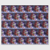 目からレーザーを放つ戦士ネコ ラッピングペーパー (フラット)