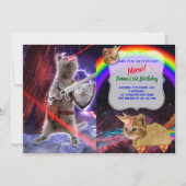 目からレーザーを放つ戦士ネコ 招待状 (正面)