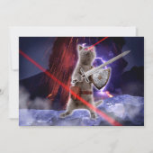 目からレーザーを放つ戦士ネコ 招待状 (裏面)