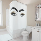 目かわいらし美しいサロンメイクアップまつげまつげ シャワーカーテン (インサイチュ)
