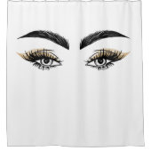 目かわいらし美しいサロンメイクアップまつげまつげ シャワーカーテン (正面)
