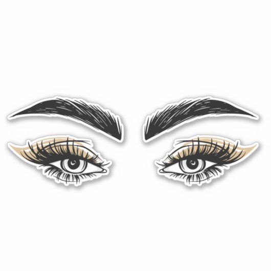 目かわいらし美しいサロンメイクアップまつげまつげ シール (正面)