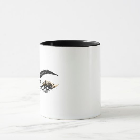 目かわいらし美しいサロンメイクアップまつげまつげ マグカップ (中央)