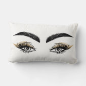 目かわいらし美しいサロンメイクアップまつげまつげ ランバークッション (裏面)