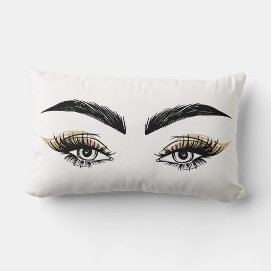 目かわいらし美しいサロンメイクアップまつげまつげ ランバークッション (裏面)