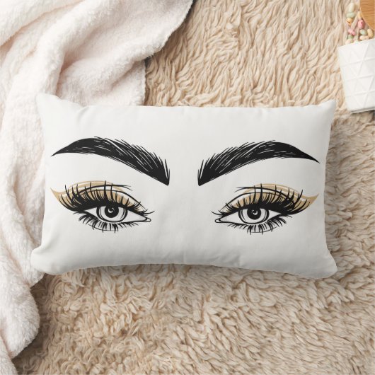 目かわいらし美しいサロンメイクアップまつげまつげ ランバークッション (ブランケット)