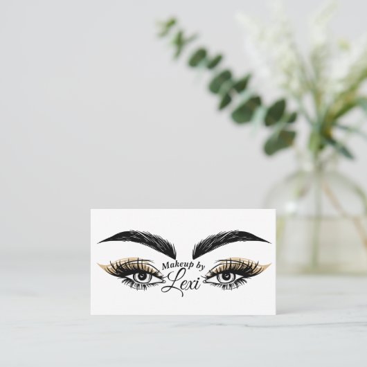 目かわいらし美しいサロンメイクアップまつげまつげ 名刺 (スタンド正面)