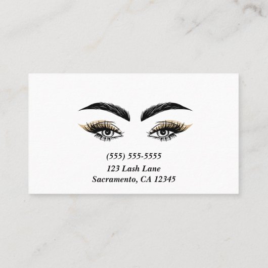 目かわいらし美しいサロンメイクアップまつげまつげ 名刺 (裏面)
