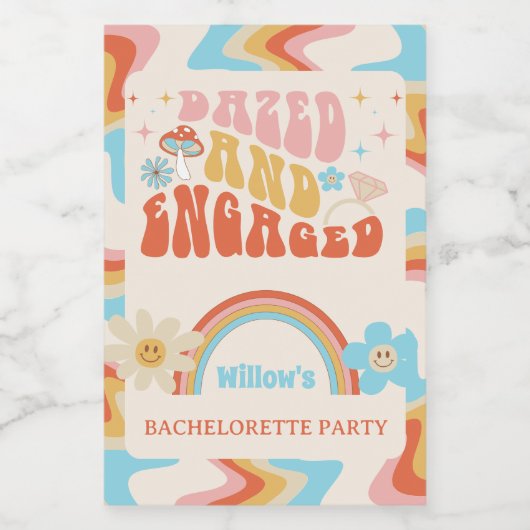 目がくらむほど夢中なエンゲージメント パーティーのお土産 ワインラベル (シングルラベル)