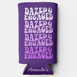 目がくらむほど夢中になれるエンゲージメント パープルグラデーション レトロ タイポグラフィ スリム缶クーラー