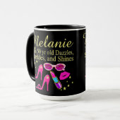 目がくらむパーソナライズされたようなディバ第50誕生日マグ マグカップ (正面左)