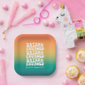 目がくらんで婚約中 | レトロ タイポグラフィ ペーパープレート (パーティー)