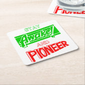 目がさめてい、先駆的滞在 スクエアペーパーコースター (アングル)