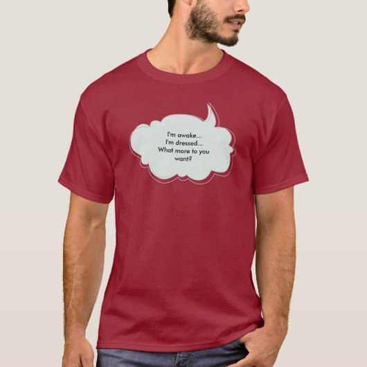 目がさめてい、服を着せられる、他に何か。 Tシャツ (正面)
