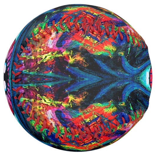目がねじれトリップ(幻覚体験)のようなて絵画 ソフトボール (正面左)