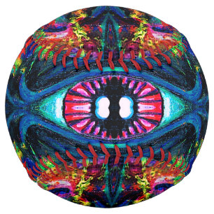 目がねじれトリップ（幻覚体験）のようなて絵画 ソフトボール