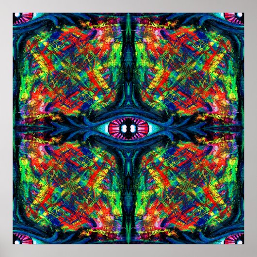 目がねじれトリップ（幻覚体験）のようなて絵画 ポスター (正面)