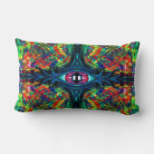 目がねじれトリップ(幻覚体験)のようなて絵画 ランバークッション (裏面)