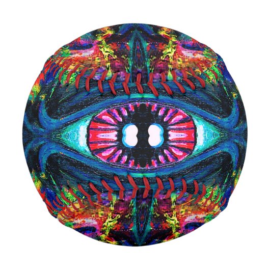 目がねじれトリップ（幻覚体験）のようなて絵画 野球ボール (正面)