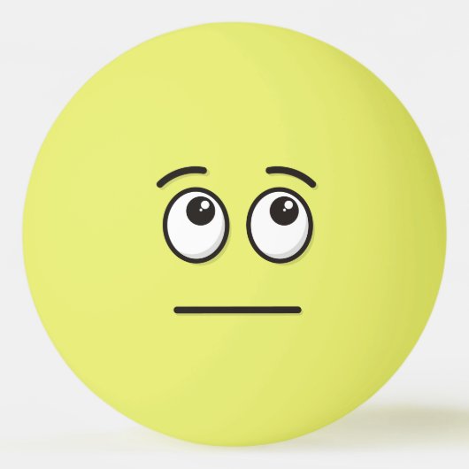 目がピン転がポンボールの顔 卓球ボール (正面)