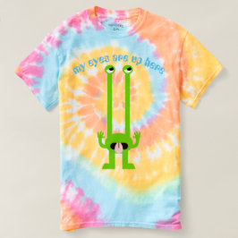 「目が上がった」間抜けエイリアン絵文字シャツ Tシャツ