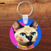 目が印象的な猫 キーホルダー (裏面)