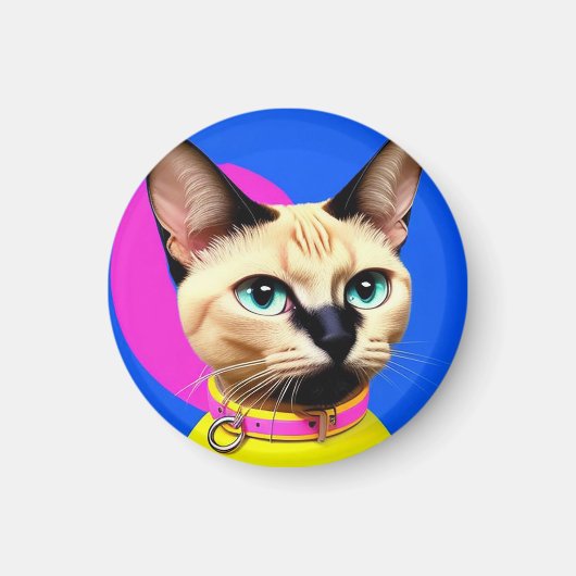 目が印象的な猫 マグネット (正面)