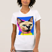 目が印象的な猫 Tシャツ (正面)