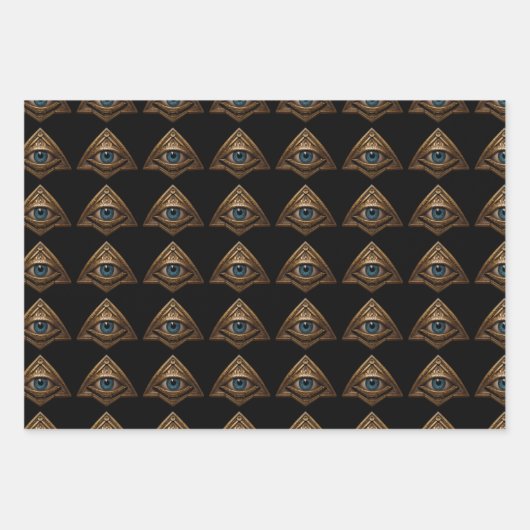 目が可愛おもしろいい ラッピングペーパーシート (正面)