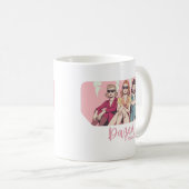 目が回るほど夢中になる デザイン レトロ 女性 卒業パーティー コーヒーマグカップ (正面右)