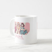 目が回るほど夢中になる デザイン レトロ 女性 卒業パーティー コーヒーマグカップ (正面左)