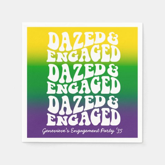 目が回る 結婚する マーディ グラスのお祭り スタンダードカクテルナプキン (正面)