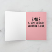 目が大きいかわいい子猫のバレンタインデーの友達 カード (内部)