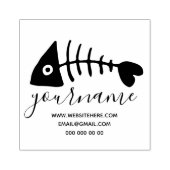 目が大きい魚の骨 ラバースタンプ (インプリント)