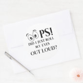 目が大き転がくなった ラウンドシール (封筒)