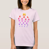 目が実在嘘のTシャツに気づく Tシャツ (正面)