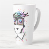 目が星空の カフェラテマグ (右アングル)