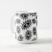 目が白い コーヒーマグカップ (正面左)