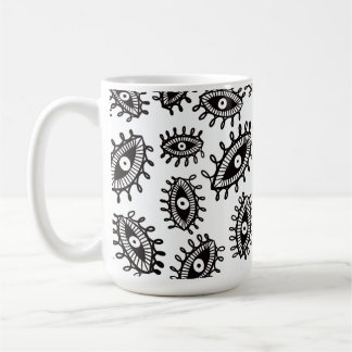 目が白い コーヒーマグカップ