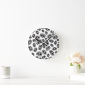 目が白い ラウンド壁時計 (ホーム)