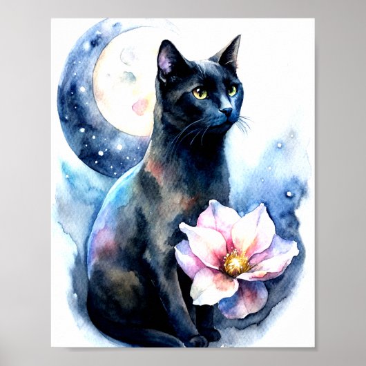 目が目立つ黒猫 ポスター (正面)