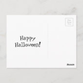 目が膨らんだ大きな緑の目をした黒猫 ポストカード (裏面)