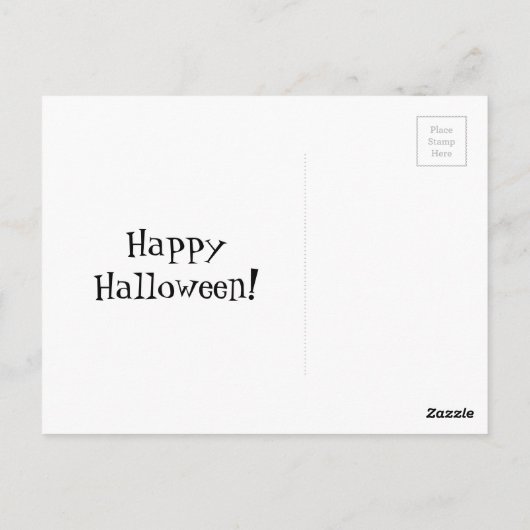 目が膨らんだ大きな緑の目をした黒猫 ポストカード (裏面)