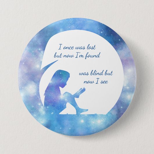 目が見えないが今は見える – ボタン 缶バッジ (正面)