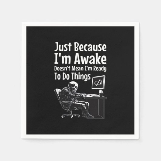 目が覚めたからといって覚悟はできているわけではない スタンダードカクテルナプキン (正面)
