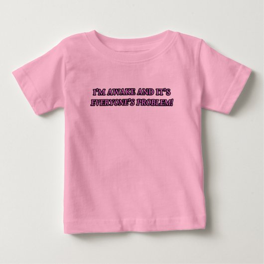 目が覚めたらみんなの問題 ベビーTシャツ (正面)