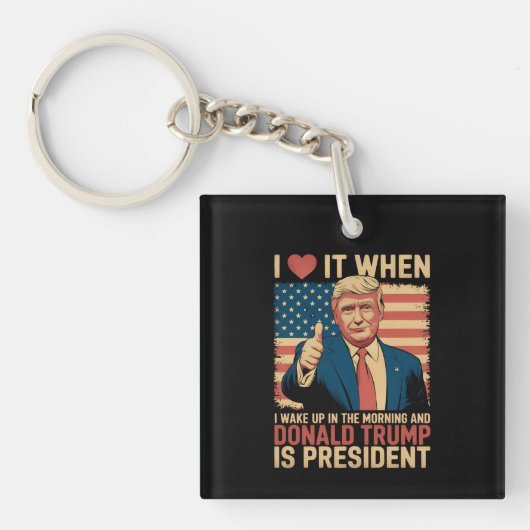 目が覚めたらトランプ大統領だった時の私の愛 キーホルダー (正面)