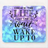 目が覚めるのを待てない人生を作る マウスパッド (正面)