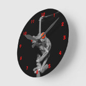 目が赤いアマガエル ラウンド壁時計 (傾斜)