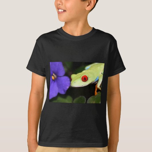 目が赤いアマガエル Tシャツ (正面)
